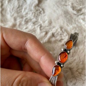 Rare Baltic Amber sterling silver bracelet